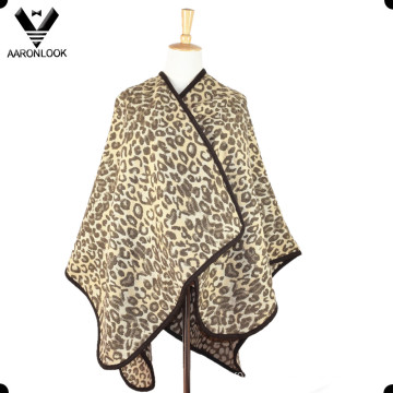 Novo Moda Jacquard Leopard Shawl e Poncho